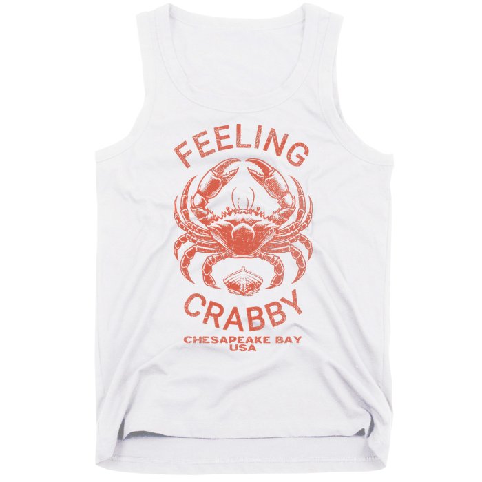 Feeling Crabby Chesapeake Vintage Beach Summer Bay Crab Boat Tank Top