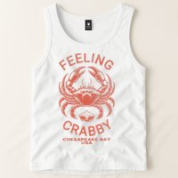 Feeling Crabby Chesapeake Vintage Beach Summer Bay Crab Boat Tank Top