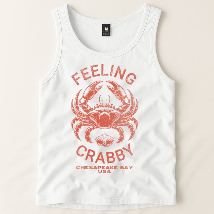 Feeling Crabby Chesapeake Vintage Beach Summer Bay Crab Boat Tank Top