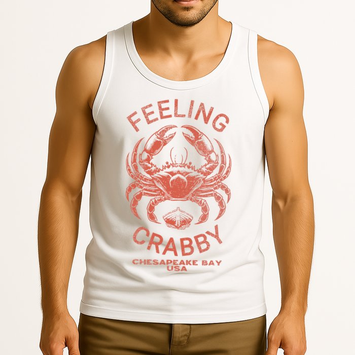 Feeling Crabby Chesapeake Vintage Beach Summer Bay Crab Boat Tank Top