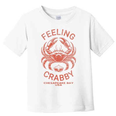 Feeling Crabby Chesapeake Vintage Beach Summer Bay Crab Boat Toddler T-Shirt
