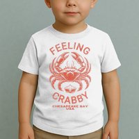 Feeling Crabby Chesapeake Vintage Beach Summer Bay Crab Boat Toddler T-Shirt