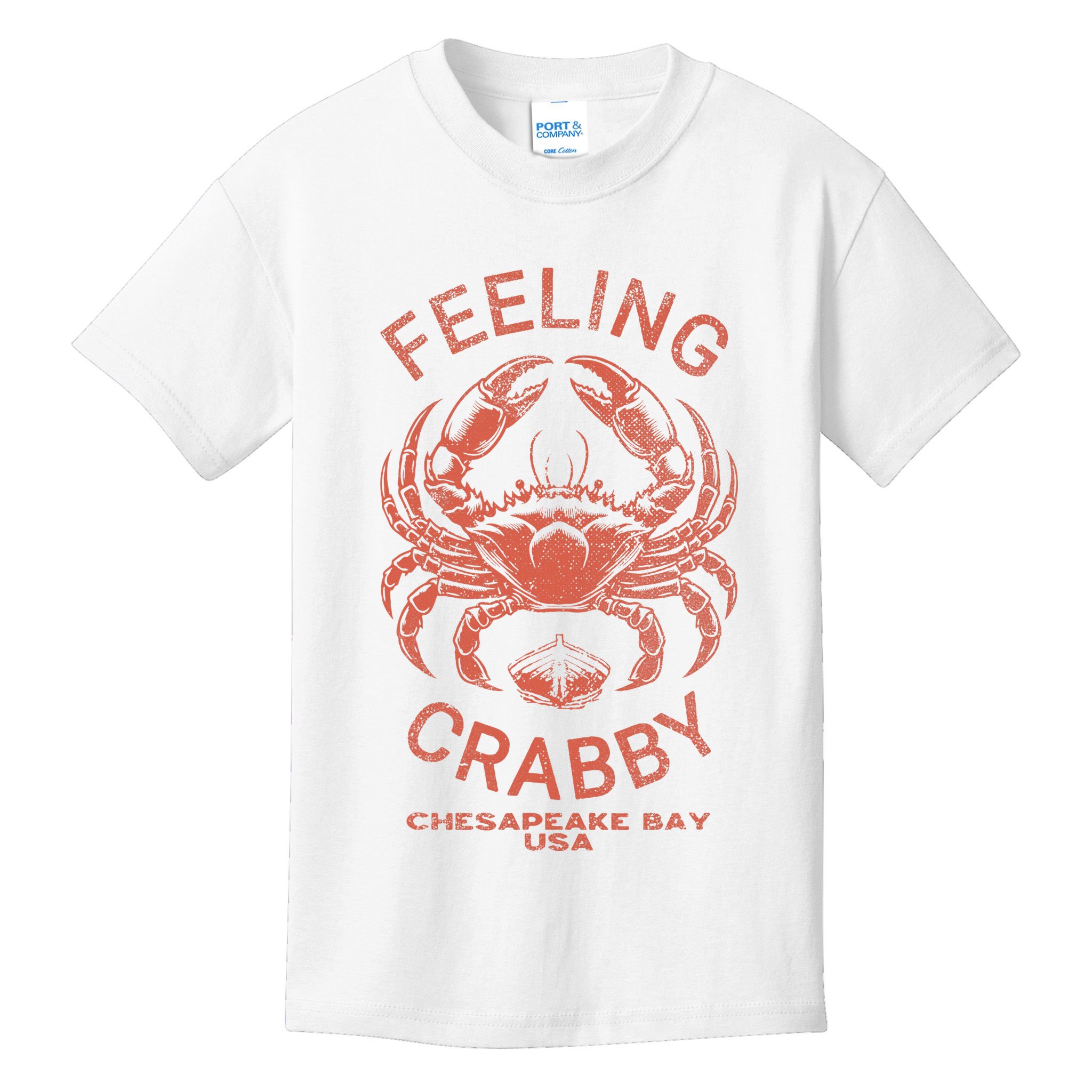 Feeling Crabby Chesapeake Vintage Beach Summer Bay Crab Boat Kids T-Shirt