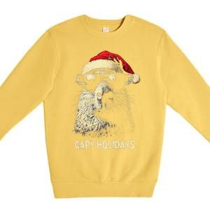 Funny Christmas Capy Holidays Xmas Capybara Gift Premium Crewneck Sweatshirt