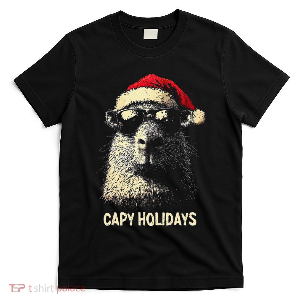 Funny Christmas Capy Holidays Xmas Capybara Gift T-Shirt