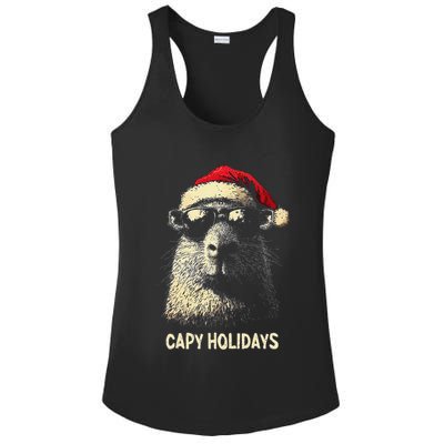 Funny Christmas Capy Holidays Xmas Capybara Gift Ladies PosiCharge Competitor Racerback Tank