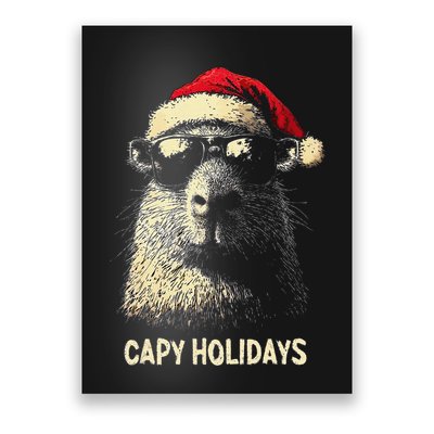 Funny Christmas Capy Holidays Xmas Capybara Gift Poster