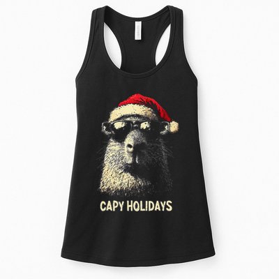 Funny Christmas Capy Holidays Xmas Capybara Gift Womens Tank Top