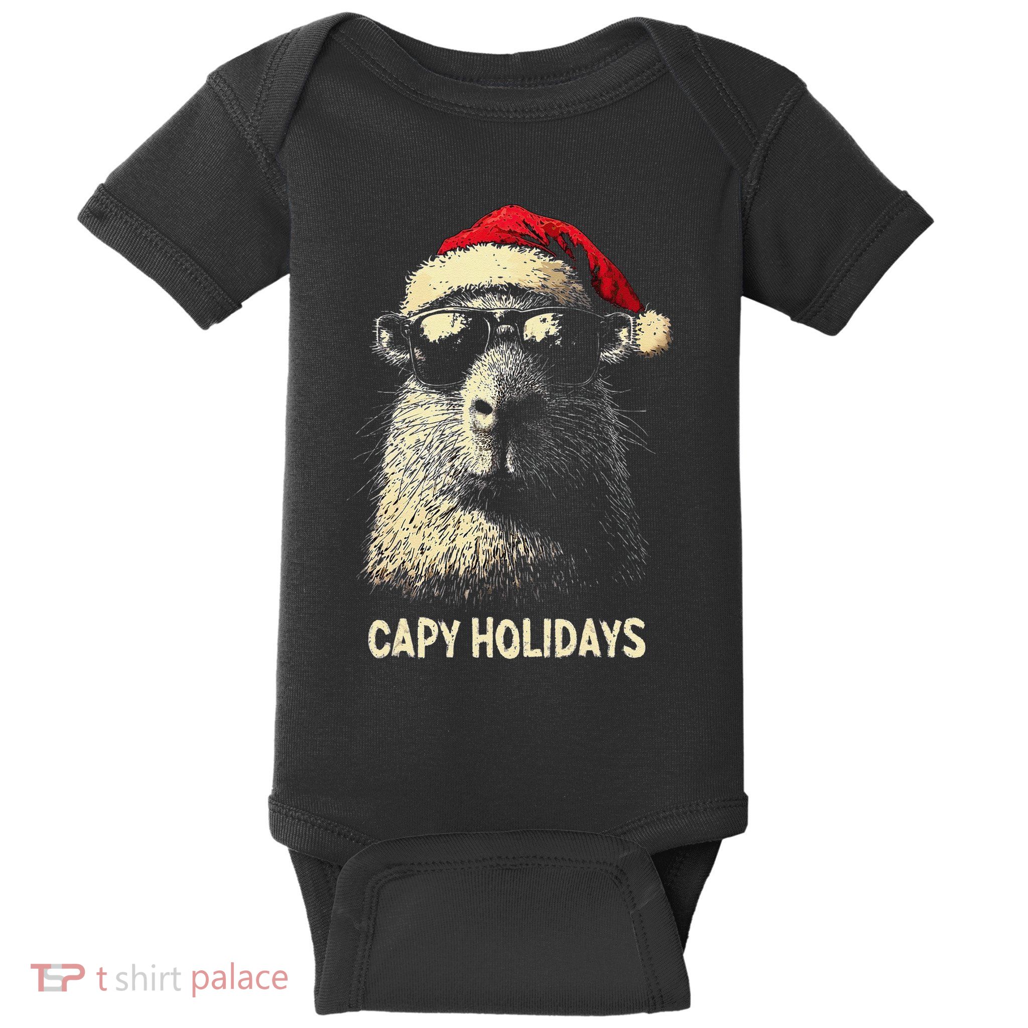 Funny Christmas Capy Holidays Xmas Capybara Gift Baby Bodysuit