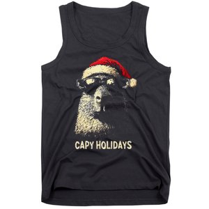 Funny Christmas Capy Holidays Xmas Capybara Gift Tank Top