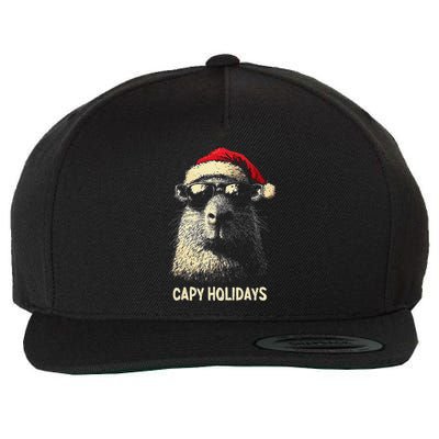 Funny Christmas Capy Holidays Xmas Capybara Gift Wool Snapback Cap