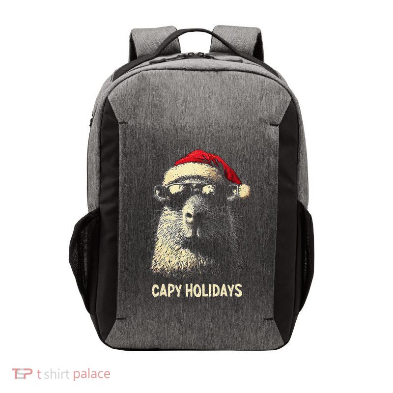 Funny Christmas Capy Holidays Xmas Capybara Gift Vector Backpack