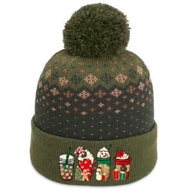 Funny Christmas Coffee Lover Cute Snowman Latte Xmas Holiday The Baniff Cuffed Pom Beanie