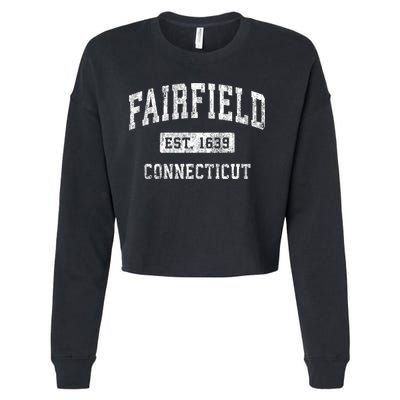 Fairfield Connecticut Ct Vintage Established Sports Cropped Pullover Crew