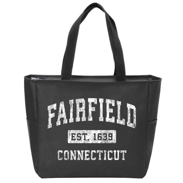 Fairfield Connecticut Ct Vintage Established Sports Zip Tote Bag