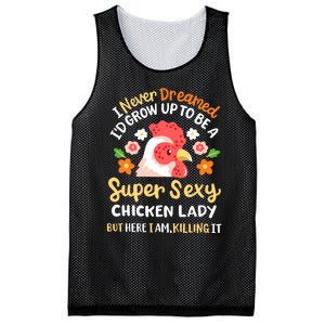 Funny Crazy Chicken Farmer Lady Women Funny Animal Chicken Lover Farmer Gifts Mesh Reversible Basketball Jersey Tank