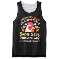 Funny Crazy Chicken Farmer Lady Women Funny Animal Chicken Lover Farmer Gifts Mesh Reversible Basketball Jersey Tank