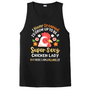 Funny Crazy Chicken Farmer Lady Women Funny Animal Chicken Lover Farmer Gifts PosiCharge Competitor Tank