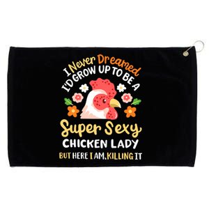 Funny Crazy Chicken Farmer Lady Women Funny Animal Chicken Lover Farmer Gifts Grommeted Golf Towel