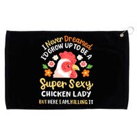 Funny Crazy Chicken Farmer Lady Women Funny Animal Chicken Lover Farmer Gifts Grommeted Golf Towel