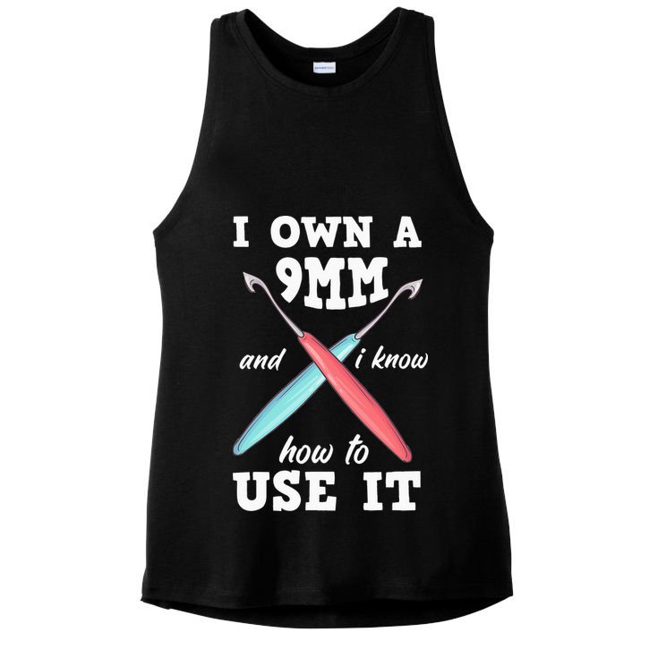 Funny Crocheting Crochet Ladies PosiCharge Tri-Blend Wicking Tank