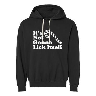 Funny Candy Cane Lick Itself Adult Christmas in July Gift Garment-Dyed Fleece Hoodie