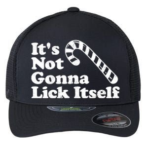 Funny Candy Cane Lick Itself Adult Christmas in July Gift Flexfit Unipanel Trucker Cap