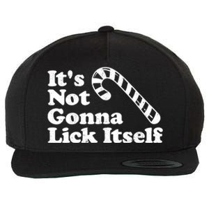 Funny Candy Cane Lick Itself Adult Christmas in July Gift Wool Snapback Cap