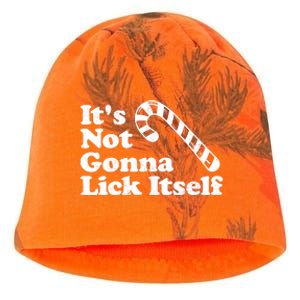 Funny Candy Cane Lick Itself Adult Christmas in July Gift Kati - Camo Knit Beanie