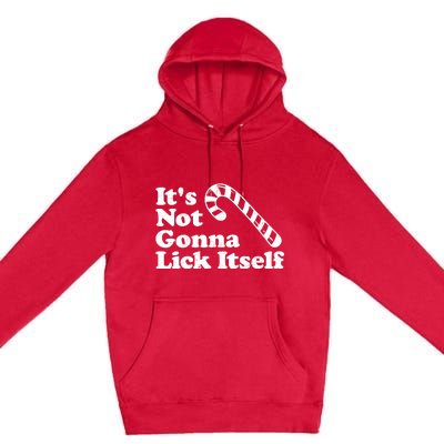 Funny Candy Cane Lick Itself Adult Christmas in July Gift Premium Pullover Hoodie