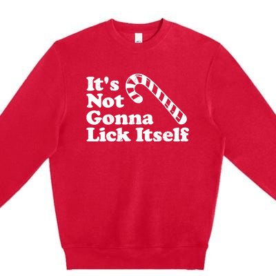 Funny Candy Cane Lick Itself Adult Christmas in July Gift Premium Crewneck Sweatshirt