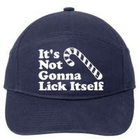 Funny Candy Cane Lick Itself Adult Christmas in July Gift 7-Panel Snapback Hat