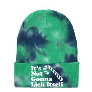 Funny Candy Cane Lick Itself Adult Christmas in July Gift Tie Dye 12in Knit Beanie