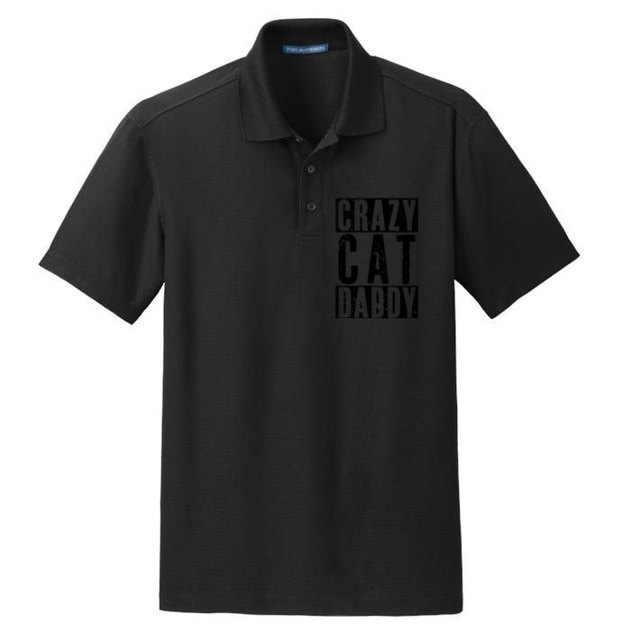 Funny Crazy Cat Daddy Gift, Proud Cat Lover Graphic Dry Zone Grid Polo