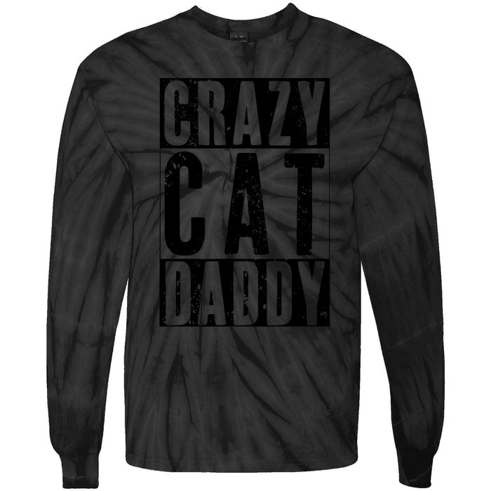 Funny Crazy Cat Daddy Gift, Proud Cat Lover Graphic Tie-Dye Long Sleeve Shirt