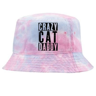 Funny Crazy Cat Daddy Gift, Proud Cat Lover Graphic Tie-Dyed Bucket Hat