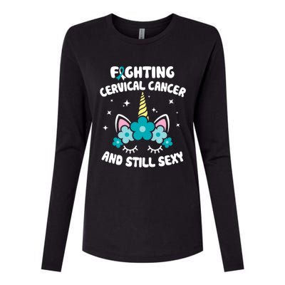 Fighting Cervical Cancer Still Sexy Cervical Cancer Warrior Cute Gift Womens Cotton Relaxed Long Sleeve T-Shirt