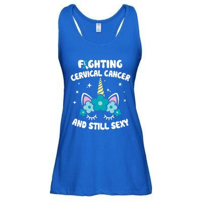 Fighting Cervical Cancer Still Sexy Cervical Cancer Warrior Cute Gift Ladies Essential Flowy Tank