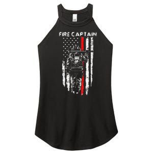 Fire Captain Chief American Flag Gifts Firefighter Women's Perfect Tri Rocker Tank