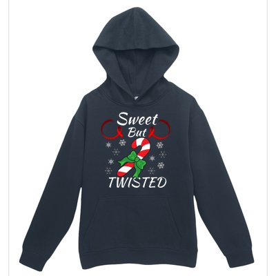 Funny Candy Cane Christmas Holiday Sweet But Twisted Funny Holiday Candy Design Urban Pullover Hoodie