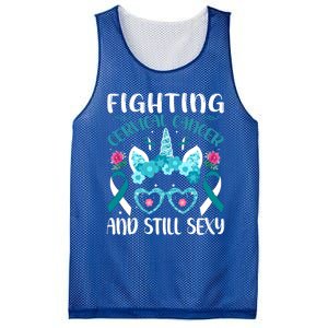 Fighting Cervical Cancer Still Sexy Cervical Cancer Warrior Gift Mesh Reversible Basketball Jersey Tank