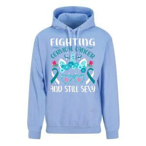 Fighting Cervical Cancer Still Sexy Cervical Cancer Warrior Gift Unisex Surf Hoodie