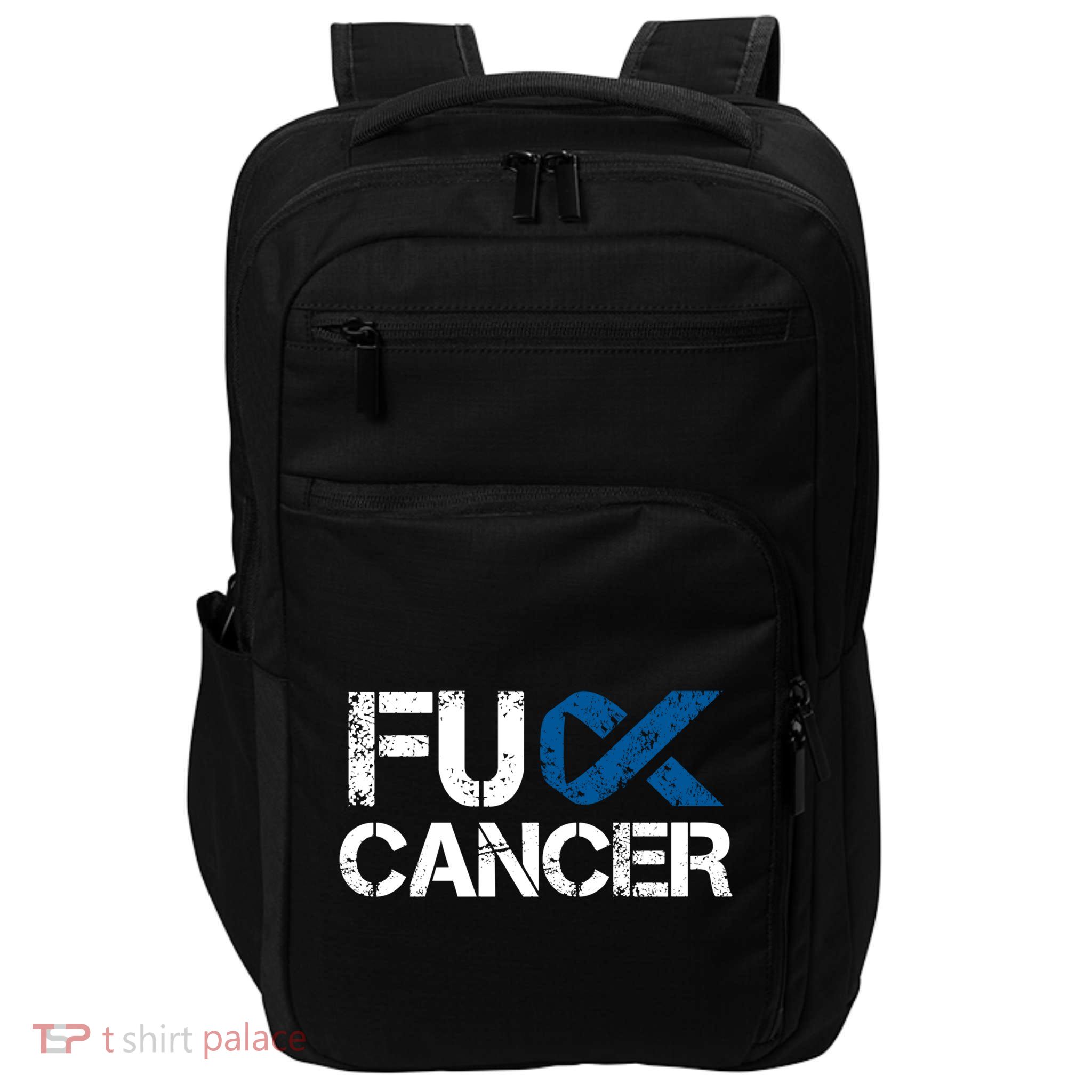 Fuck Cancer Colon Cancer Support Gift Impact Tech Backpack