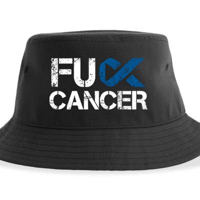 Fuck Cancer Colon Cancer Support Gift Sustainable Bucket Hat
