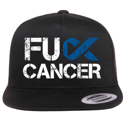 Fuck Cancer Colon Cancer Support Gift Flatbill Hat