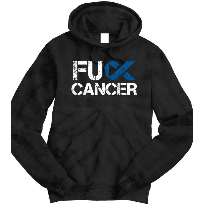 Fuck Cancer Colon Cancer Support Gift Tie Dye Hoodie