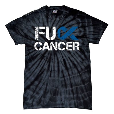 Fuck Cancer Colon Cancer Support Gift Tie-Dye T-Shirt