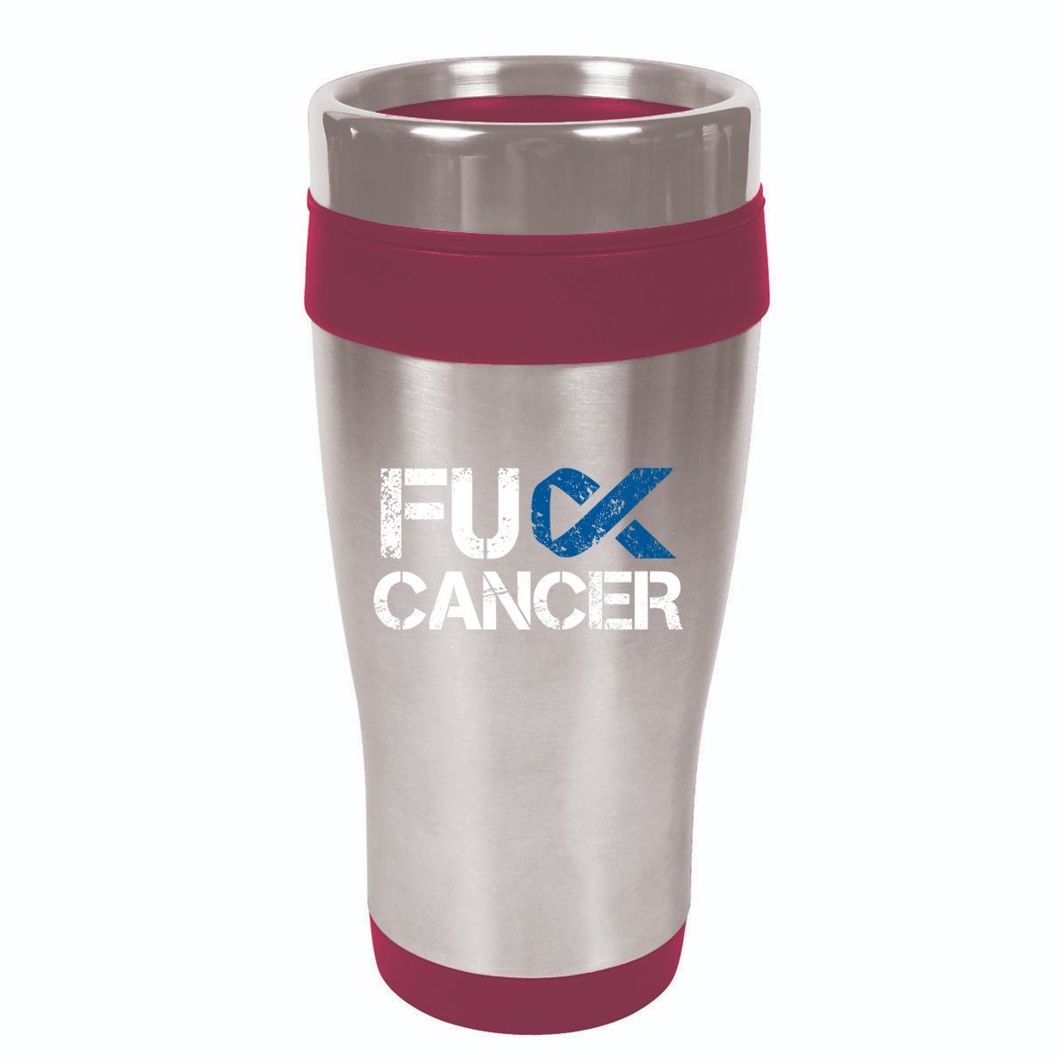 Fuck Cancer Colon Cancer Support Gift 16oz Travel Tumbler