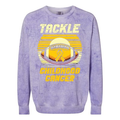 Football Childhood Cancer Awareness Colorblast Crewneck Sweatshirt