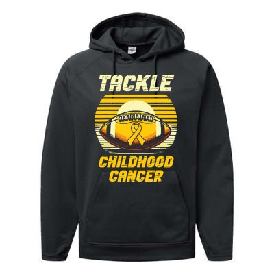 Football Childhood Cancer Awareness Performance Fleece Hoodie